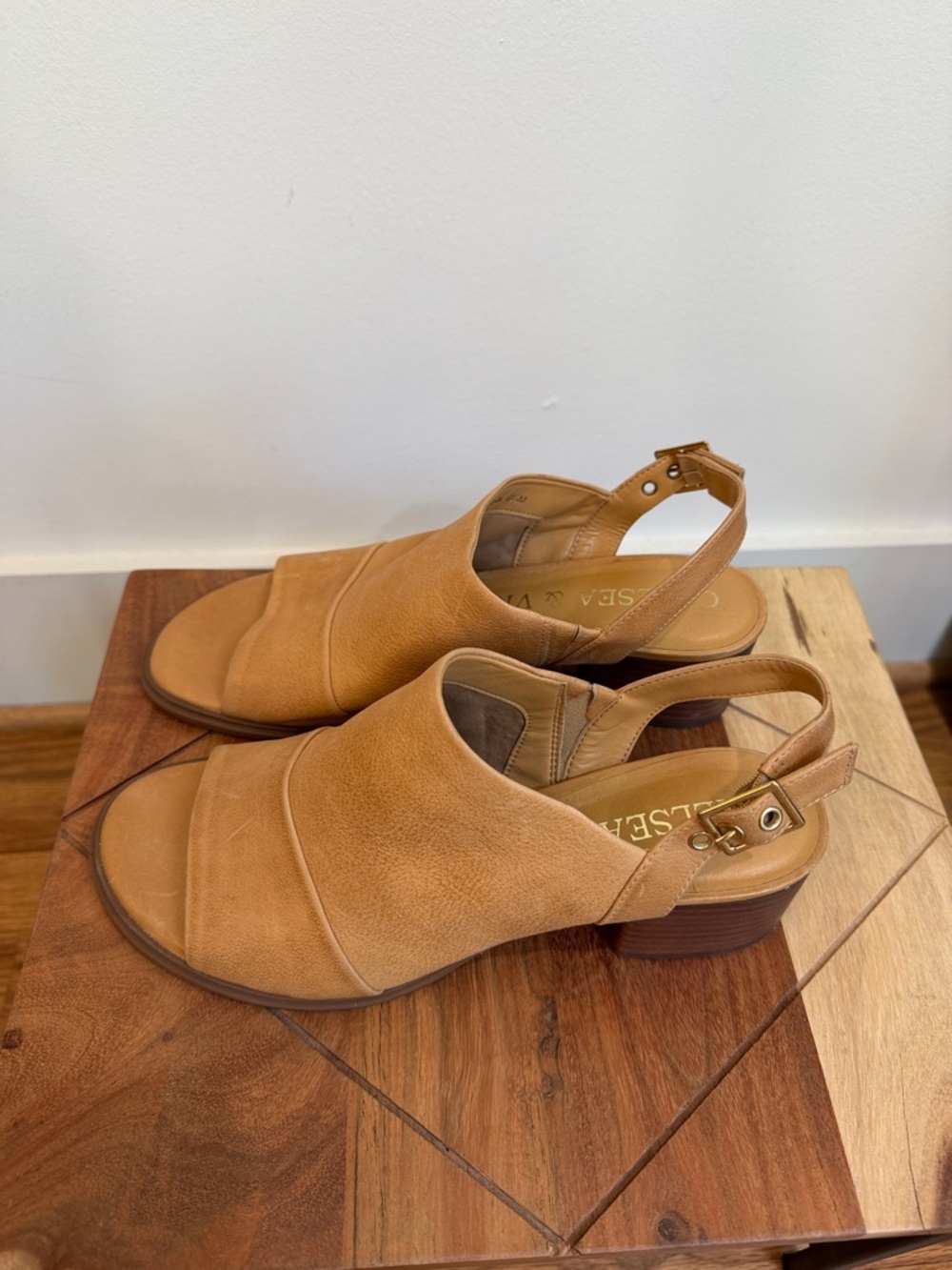Chelsea & Violet Open-Toe Slingback Soft Leather Sandals, 8 1/2 - Picture 2 of 7